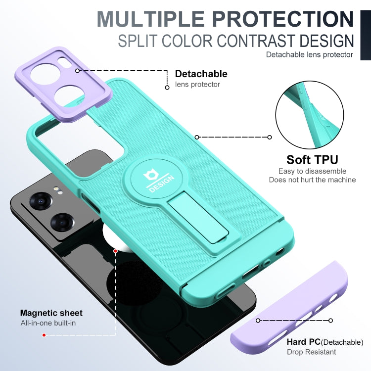 For OPPO A57 4G Small Tail Holder TPU+PC Phone Case