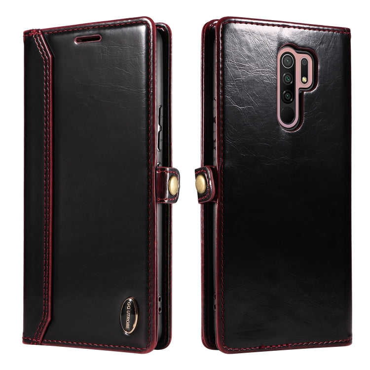 For Xiaomi Redmi 9 GQUTROBE RFID Blocking Oil Wax Leather Phone Case