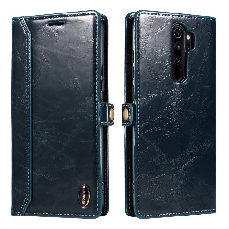 For Xiaomi Redmi Note 8 Pro GQUTROBE RFID Blocking Oil Wax Leather Phone Case