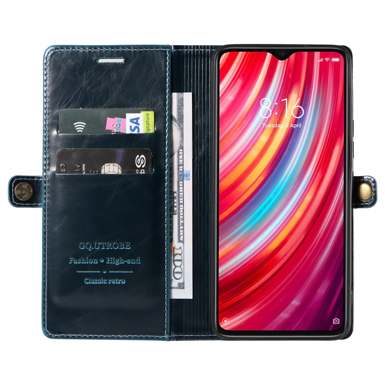 For Xiaomi Redmi Note 8 Pro GQUTROBE RFID Blocking Oil Wax Leather Phone Case