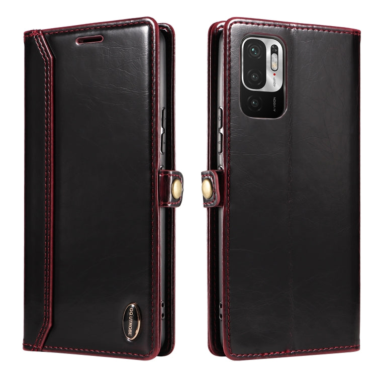 For Xiaomi Redmi Note 10 5G GQUTROBE RFID Blocking Oil Wax Leather Phone Case