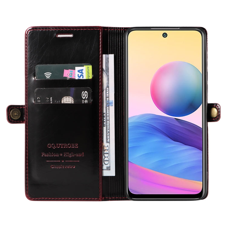 For Xiaomi Redmi Note 10 5G GQUTROBE RFID Blocking Oil Wax Leather Phone Case