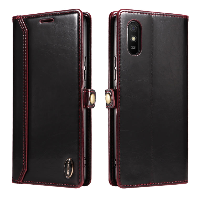 For Xiaomi Redmi 9A GQUTROBE RFID Blocking Oil Wax Leather Phone Case