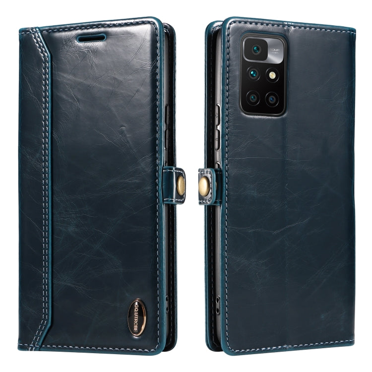 For Xiaomi Redmi 10 GQUTROBE RFID Blocking Oil Wax Leather Phone Case