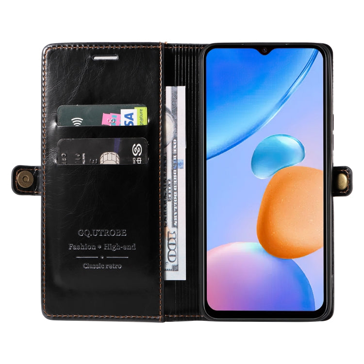 For Xiaomi Redmi 10 5G GQUTROBE RFID Blocking Oil Wax Leather Phone Case