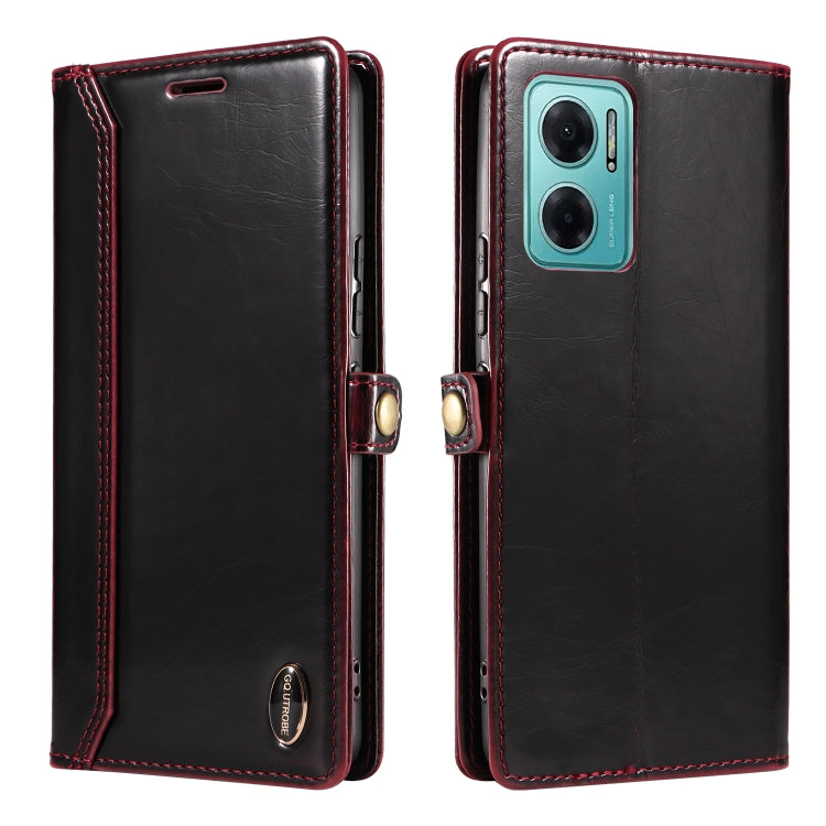 For Xiaomi Redmi 10 5G GQUTROBE RFID Blocking Oil Wax Leather Phone Case