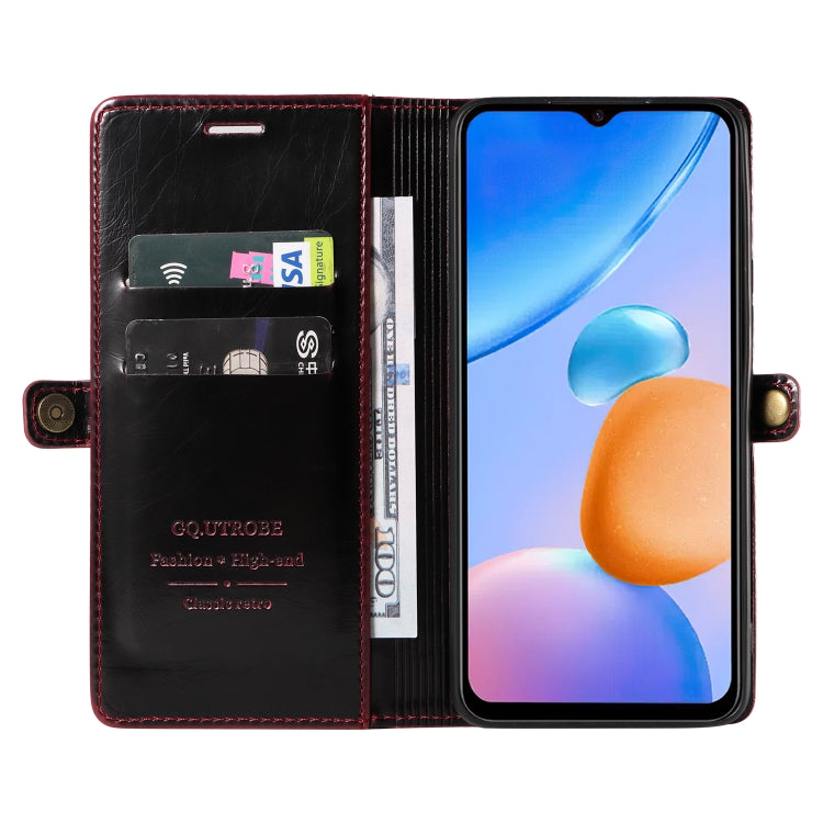 For Xiaomi Redmi 10 5G GQUTROBE RFID Blocking Oil Wax Leather Phone Case