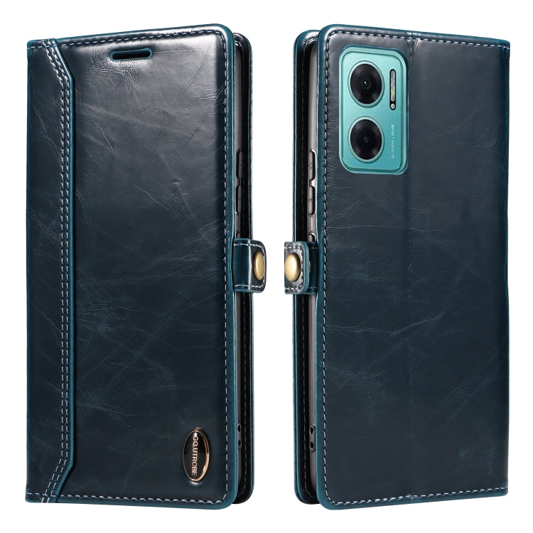 For Xiaomi Redmi 10 5G GQUTROBE RFID Blocking Oil Wax Leather Phone Case