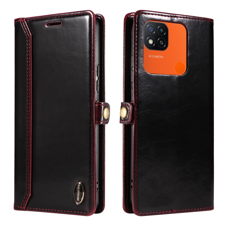 For Xiaomi Redmi 10A / 9C GQUTROBE RFID Blocking Oil Wax Leather Phone Case