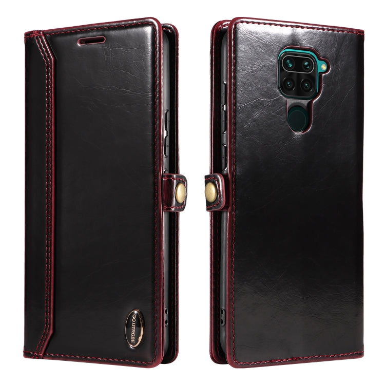 For Xiaomi Redmi Note 9 GQUTROBE RFID Blocking Oil Wax Leather Phone Case