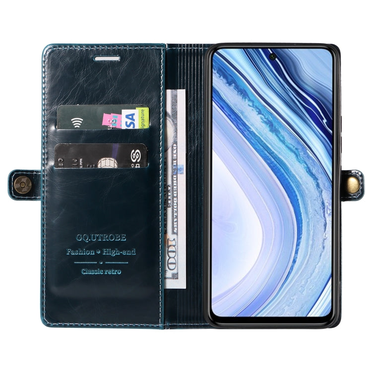 For Xiaomi Redmi Note 9S GQUTROBE RFID Blocking Oil Wax Leather Phone Case