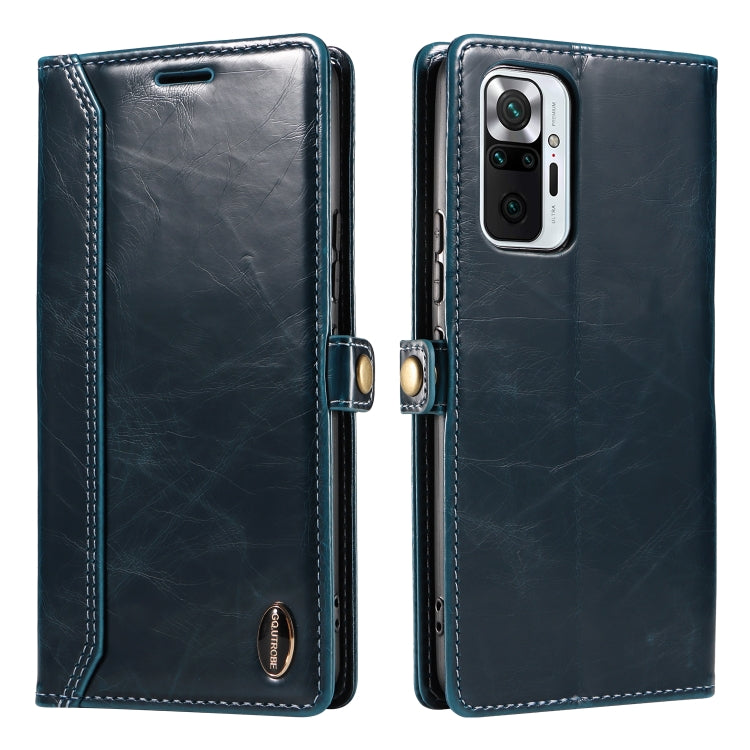 For Xiaomi Redmi Note 10 Pro 4G GQUTROBE RFID Blocking Oil Wax Leather Phone Case