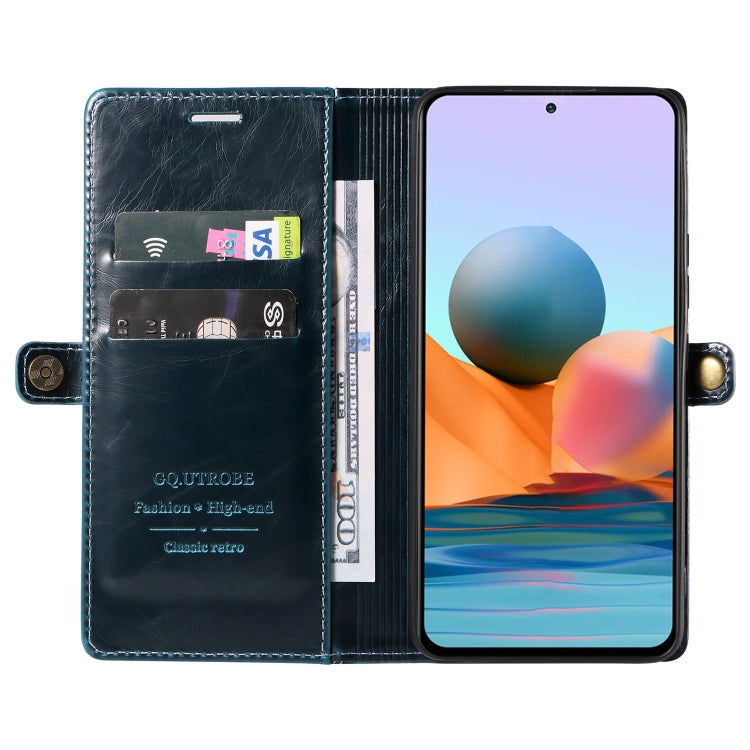 For Xiaomi Redmi Note 10 Pro 4G GQUTROBE RFID Blocking Oil Wax Leather Phone Case