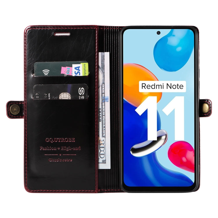 For Xiaomi Redmi Note 11 4G GQUTROBE RFID Blocking Oil Wax Leather Phone Case