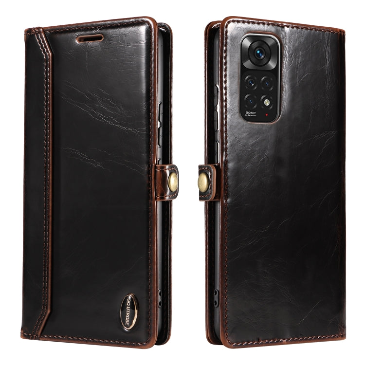 For Xiaomi Redmi Note 11 4G GQUTROBE RFID Blocking Oil Wax Leather Phone Case