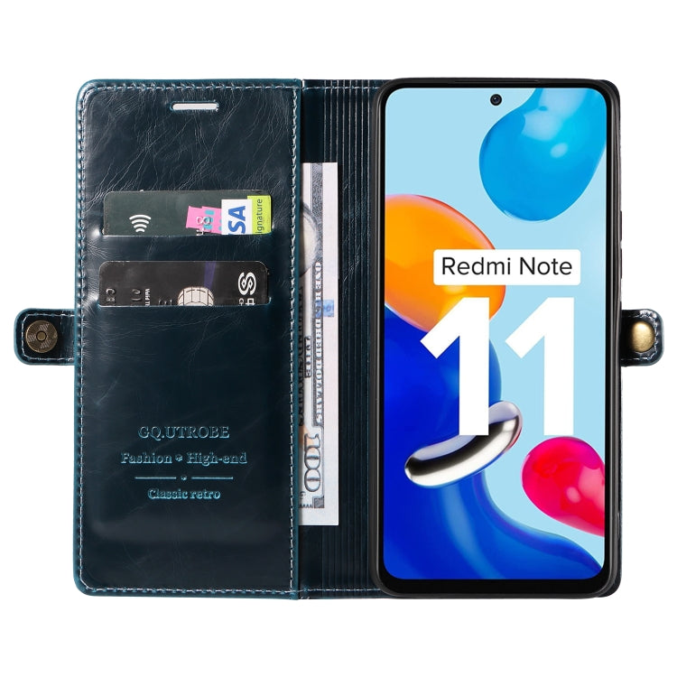 For Xiaomi Redmi Note 11 4G GQUTROBE RFID Blocking Oil Wax Leather Phone Case
