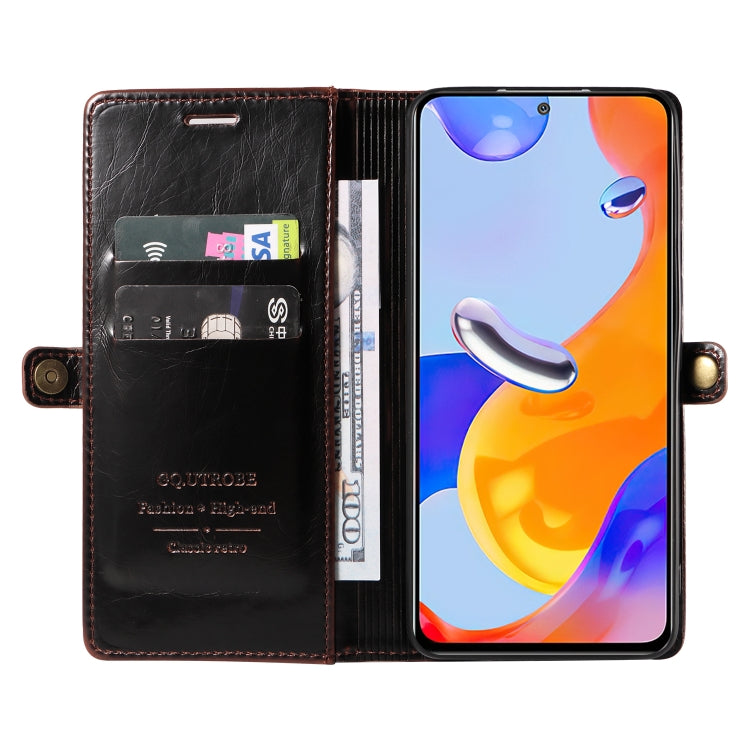 For Xiaomi Redmi Note 11 Pro 4G GQUTROBE RFID Blocking Oil Wax Leather Phone Case