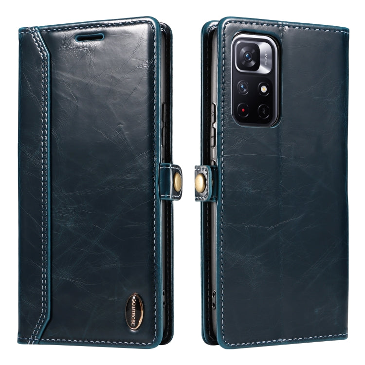For Xiaomi Redmi Note 11 5G GQUTROBE RFID Blocking Oil Wax Leather Phone Case