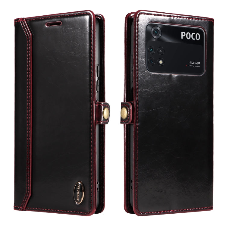 For Xiaomi Poco M4 Pro GQUTROBE RFID Blocking Oil Wax Leather Phone Case