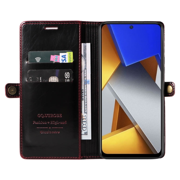 For Xiaomi Poco M4 Pro GQUTROBE RFID Blocking Oil Wax Leather Phone Case