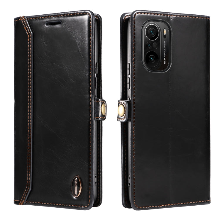 For Xiaomi Poco F3 / Redmi K40 GQUTROBE RFID Blocking Oil Wax Leather Phone Case