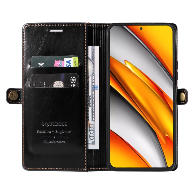 For Xiaomi Poco F3 / Redmi K40 GQUTROBE RFID Blocking Oil Wax Leather Phone Case