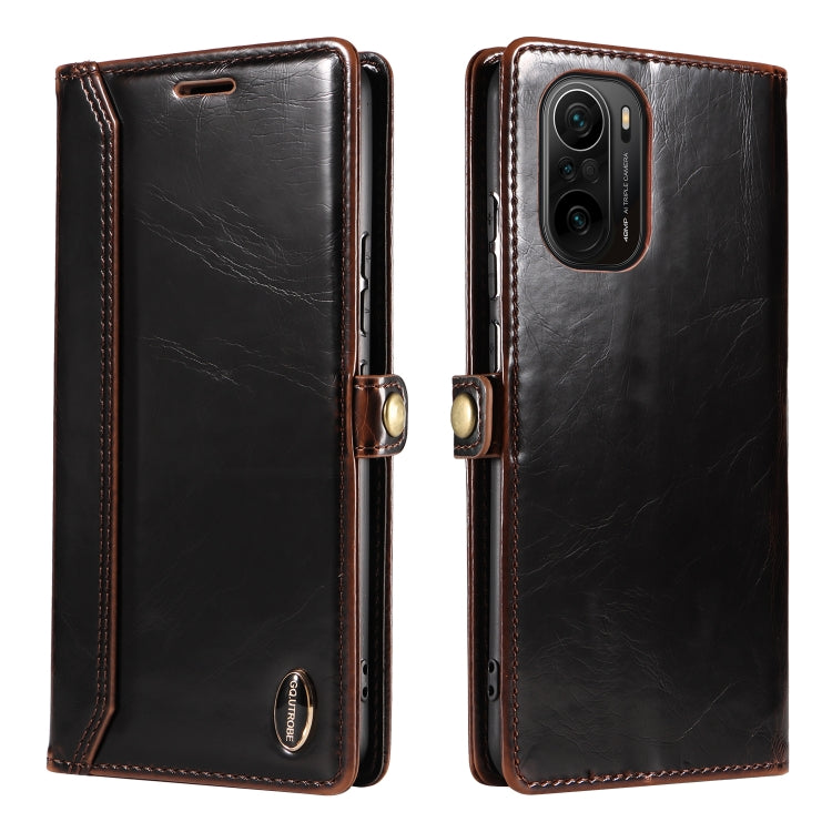 For Xiaomi Poco F3 / Redmi K40 GQUTROBE RFID Blocking Oil Wax Leather Phone Case
