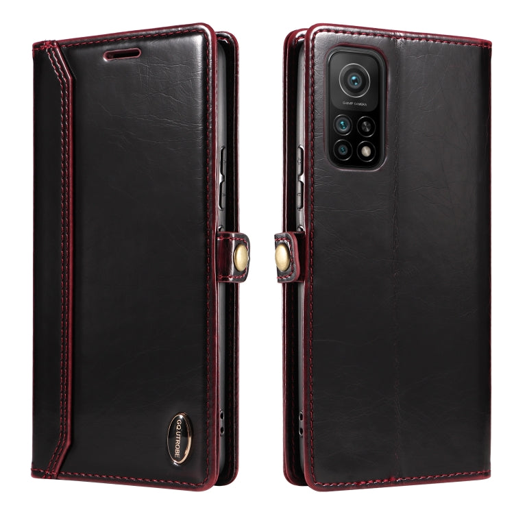 For Xiaomi Mi 10T GQUTROBE RFID Blocking Oil Wax Leather Phone Case
