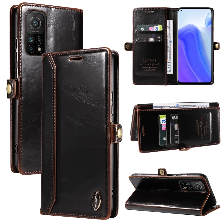 For Xiaomi Mi 10T GQUTROBE RFID Blocking Oil Wax Leather Phone Case