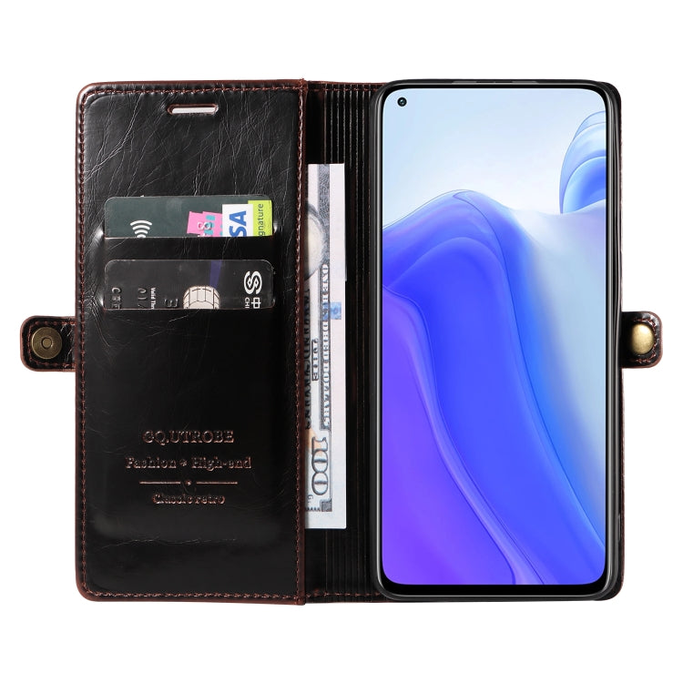 For Xiaomi Mi 10T GQUTROBE RFID Blocking Oil Wax Leather Phone Case