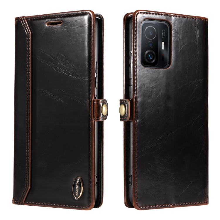 For Xiaomi 11T GQUTROBE RFID Blocking Oil Wax Leather Phone Case