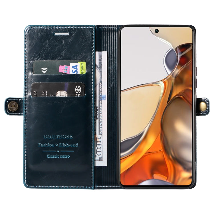 For Xiaomi 11T GQUTROBE RFID Blocking Oil Wax Leather Phone Case