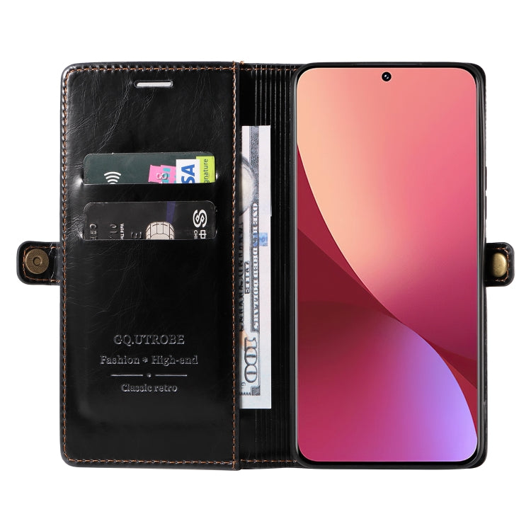 For Xiaomi 12 GQUTROBE RFID Blocking Oil Wax Leather Phone Case