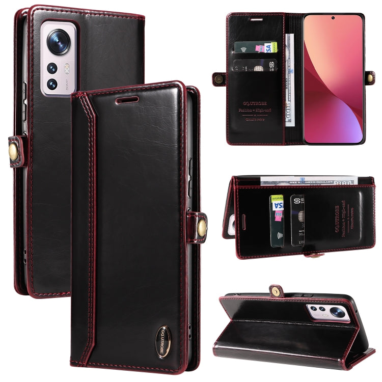 For Xiaomi 12 GQUTROBE RFID Blocking Oil Wax Leather Phone Case