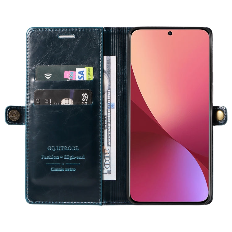 For Xiaomi 12 GQUTROBE RFID Blocking Oil Wax Leather Phone Case