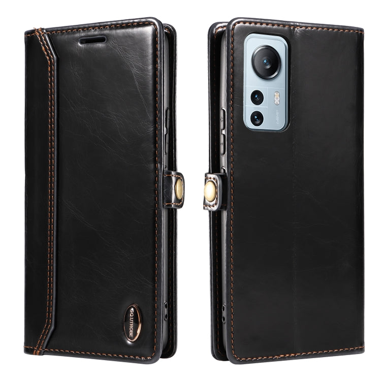 For Xiaomi 12 Lite GQUTROBE RFID Blocking Oil Wax Leather Phone Case