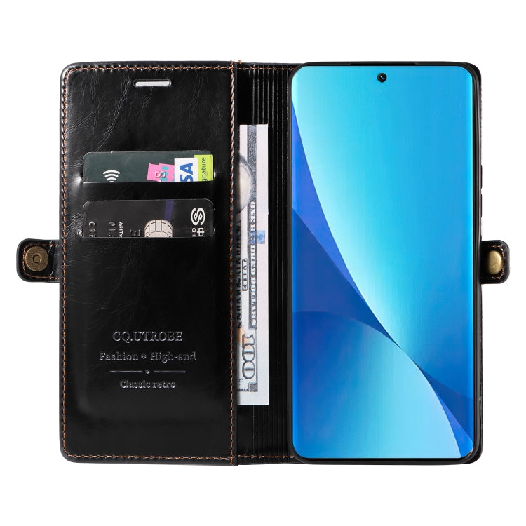 For Xiaomi 12 Lite GQUTROBE RFID Blocking Oil Wax Leather Phone Case