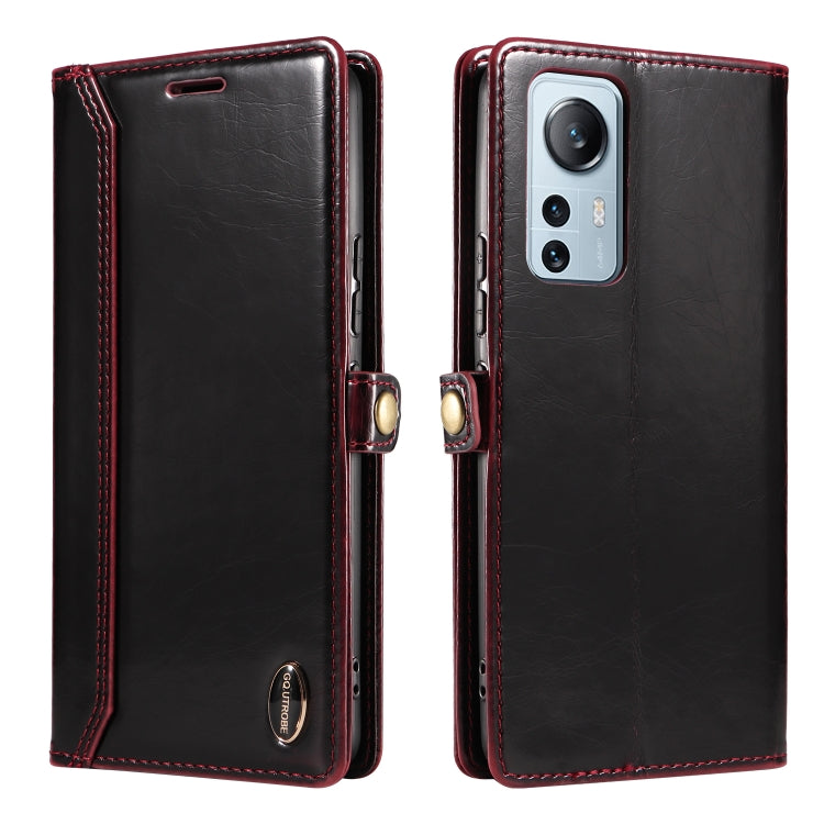 For Xiaomi 12 Lite GQUTROBE RFID Blocking Oil Wax Leather Phone Case