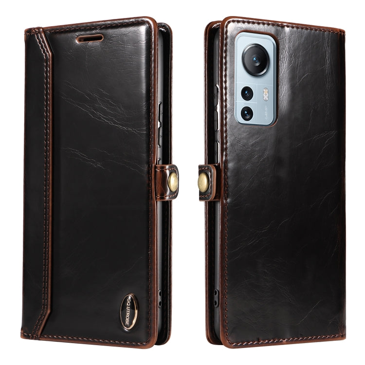 For Xiaomi 12 Lite GQUTROBE RFID Blocking Oil Wax Leather Phone Case