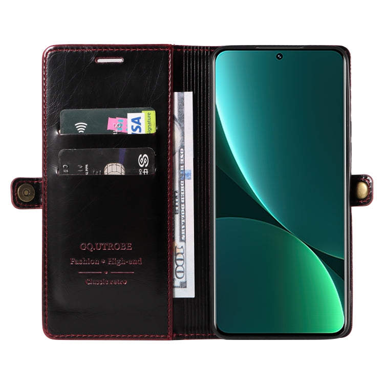 For Xiaomi 12 Pro GQUTROBE RFID Blocking Oil Wax Leather Phone Case