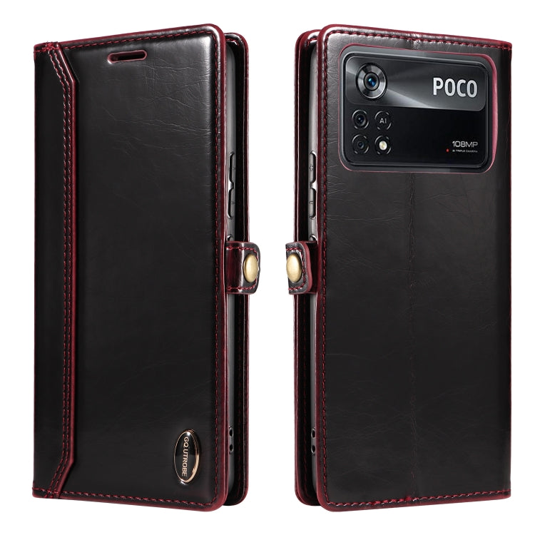 For Xiaomi Poco X4 Pro 5G GQUTROBE RFID Blocking Oil Wax Leather Phone Case