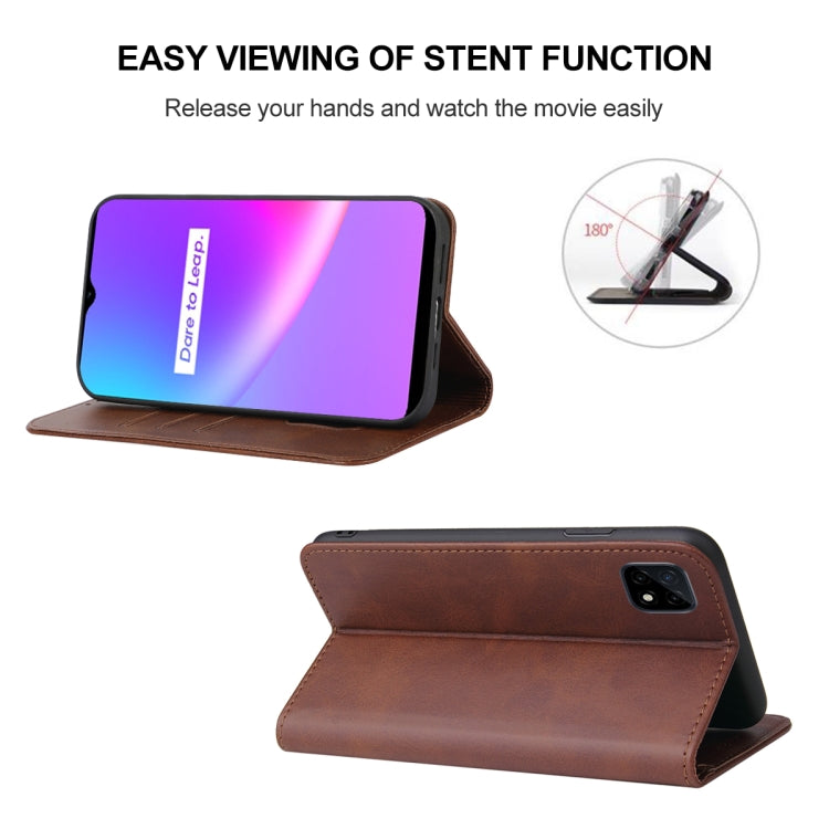 For Realme C25 Magnetic Closure Leather Phone Case