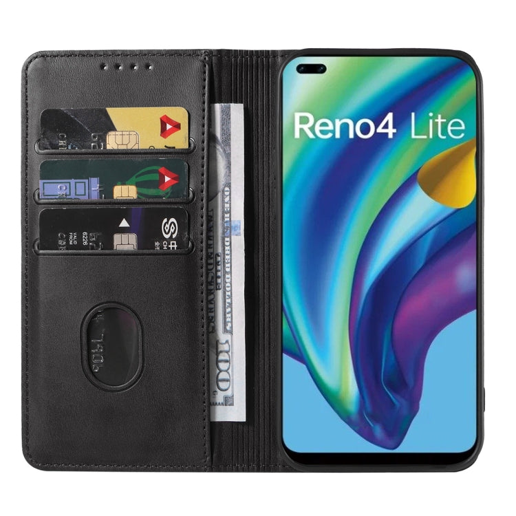 For OPPO Reno4 Lite Magnetic Closure Leather Phone Case
