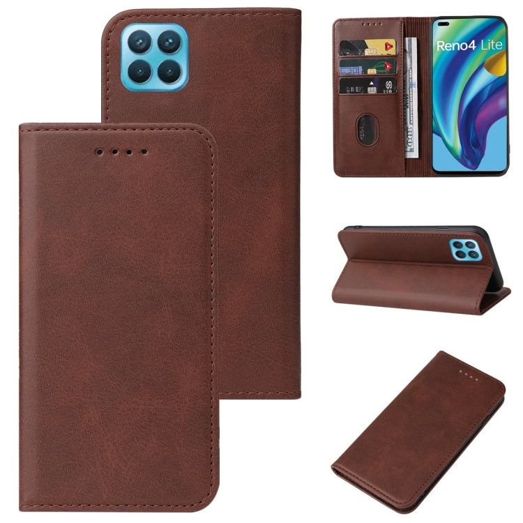 For OPPO Reno4 Lite Magnetic Closure Leather Phone Case