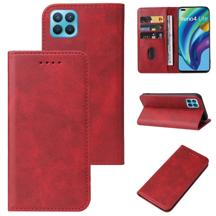 For OPPO Reno4 Lite Magnetic Closure Leather Phone Case