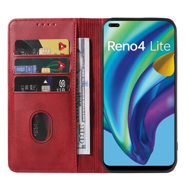 For OPPO Reno4 Lite Magnetic Closure Leather Phone Case