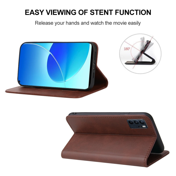 For OPPO Reno6 Z Magnetic Closure Leather Phone Case