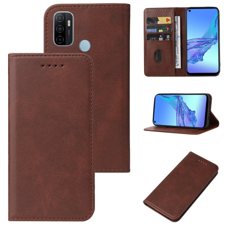 For OPPO A32 Magnetic Closure Leather Phone Case