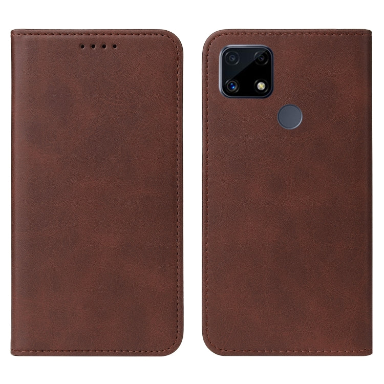 For Realme C25s Magnetic Closure Leather Phone Case