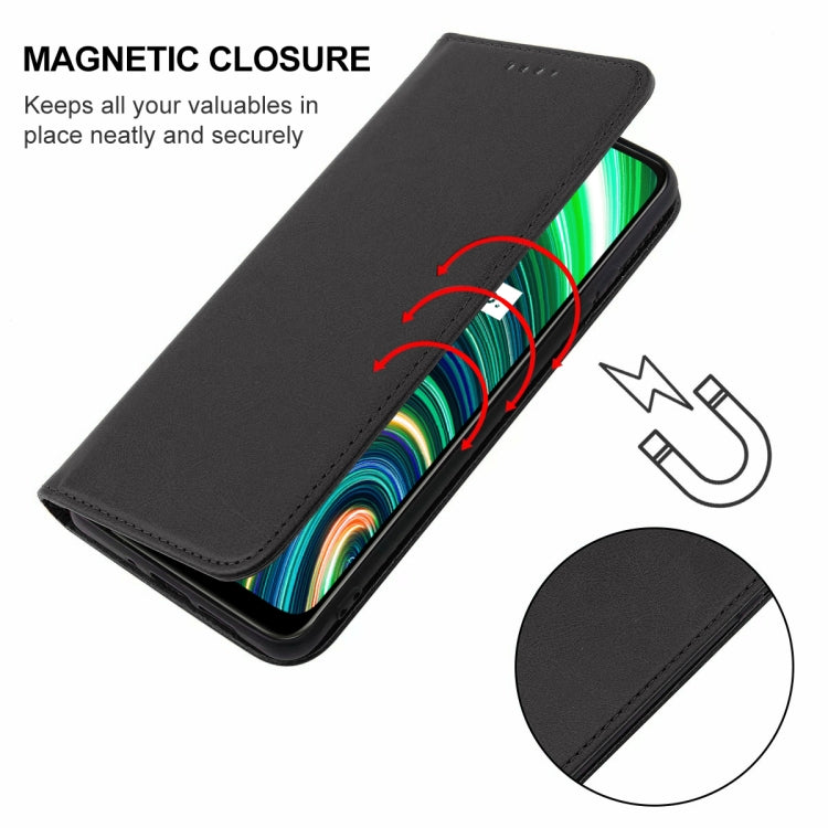 For Realme C25Y Magnetic Closure Leather Phone Case